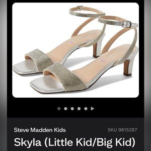 Steve Madden kids Skyla girls silver sandals